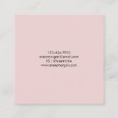Modern Chic Abstract Roze Haar Stylist Vierkante Visitekaartje (Achterkant)
