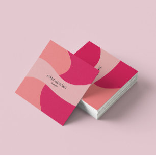 Modern Chic Abstract Roze Haar Stylist Vierkante Visitekaartje