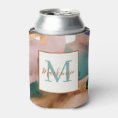 Modern Chic Abstract Terracotta Blauwgroen Blikjeskoeler (Blikje Voorkant)