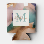 Modern Chic Abstract Terracotta Blauwgroen Blikjeskoeler (Voorkant)