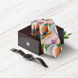 Modern Chic Abstract Terracotta Blauwgroen Stropdas