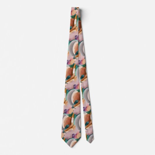 Modern Chic Abstract Terracotta Blauwgroen Stropdas (Voorkant)