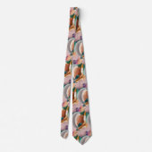 Modern Chic Abstract Terracotta Blauwgroen Stropdas (Achterkant)