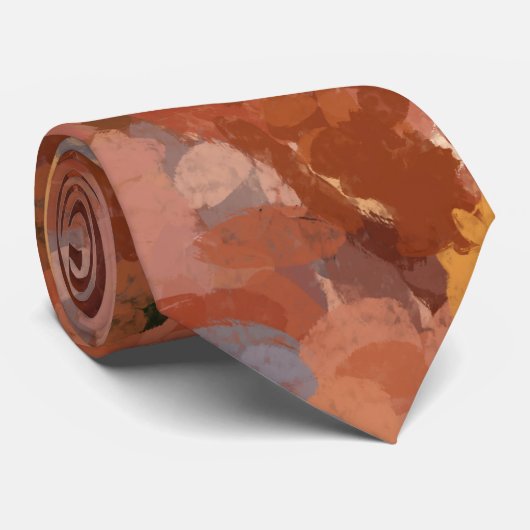 Modern Chic Abstract Terracotta Rust Brown Stropdas (Opgerold)