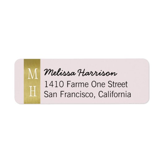 modern chic address label met scriptnaam (Voorkant)