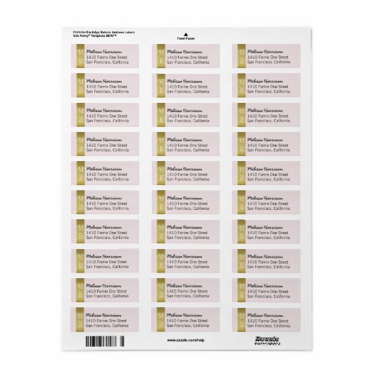 modern chic address label met scriptnaam (Full Sheet)