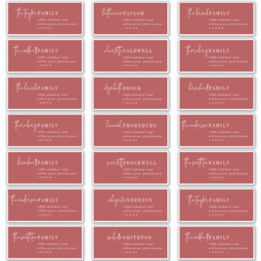 Modern chic | Adresetiketten rode geadresseerde Sticker (Voorkant)