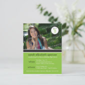 Modern Chic Afstuderen Aankondiging (groen) (Staand voorkant)