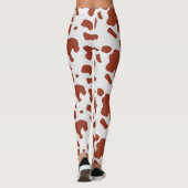 Modern Chic Ayrshire Koe Animal Print Patroon Leggings (Achterkant)