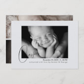 Modern Chic Baby Photo Birth Announcement  Aankondiging (Voorkant / Achterkant)