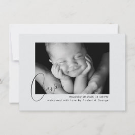 Modern Chic Baby Photo Birth Announcement  Aankondiging
