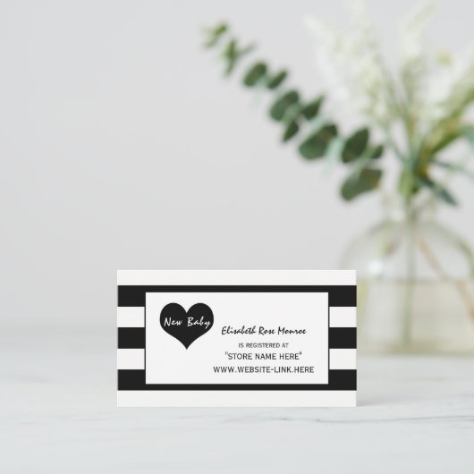 Modern Chic Baby shower Gift Registry Informatiekaartje (Staand voorkant)