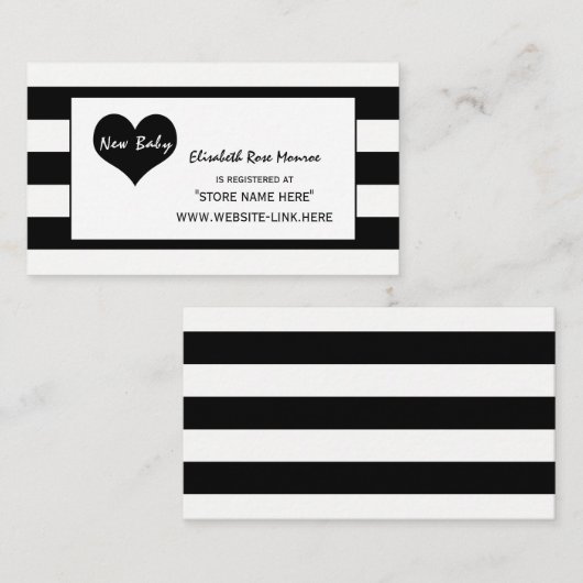 Modern Chic Baby shower Gift Registry Informatiekaartje (Voorkant / Achterkant)