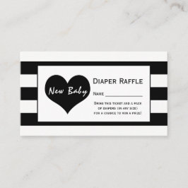Modern Chic Baby shower Luier Raffle Ticket Informatiekaartje