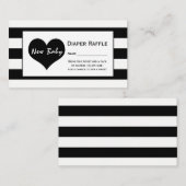 Modern Chic Baby shower Luier Raffle Ticket Informatiekaartje (Voorkant / Achterkant)