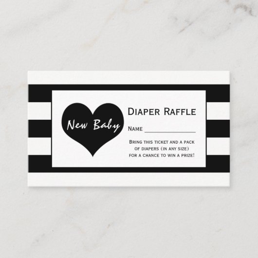 Modern Chic Baby shower Luier Raffle Ticket Informatiekaartje (Voorkant)