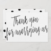 Modern Chic "Bedankt dat je met ons bent getrouwd" Bedankkaart (Voorkant / Achterkant)