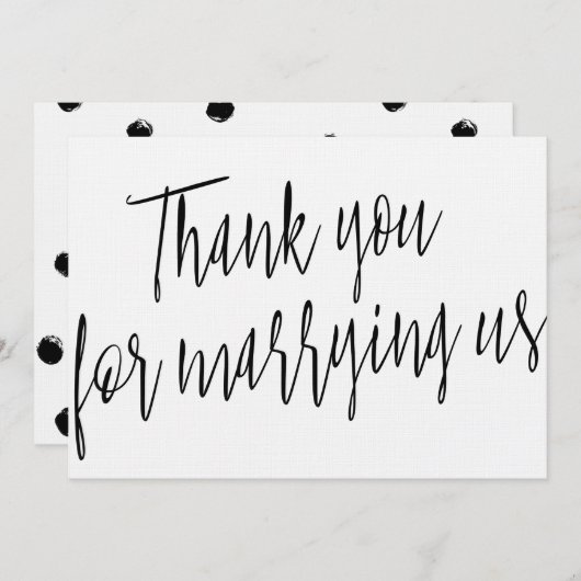 Modern Chic "Bedankt dat je met ons bent getrouwd" Bedankkaart (Voorkant / Achterkant)