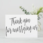 Modern Chic "Bedankt dat je met ons bent getrouwd" Bedankkaart (Staand voorkant)