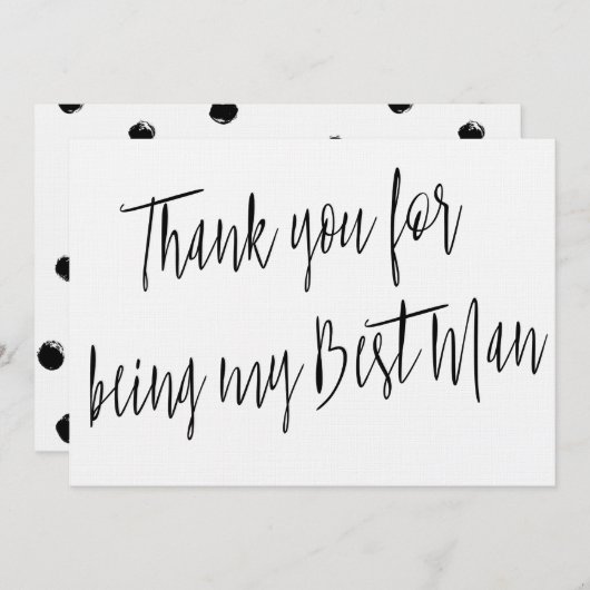 Modern Chic "Bedankt dat je mijn beste man bent" Bedankkaart (Voorkant / Achterkant)