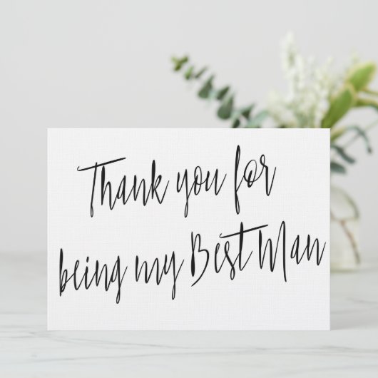 Modern Chic "Bedankt dat je mijn beste man bent" Bedankkaart (Staand voorkant)