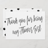 Modern Chic "Bedankt dat je mijn Bloemenmeisje ben Bedankkaart (Voorkant / Achterkant)