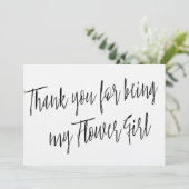 Modern Chic "Bedankt dat je mijn Bloemenmeisje ben Bedankkaart (Staand voorkant)