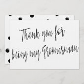 Modern Chic "Bedankt dat je mijn bruidsjonker bent Bedankkaart (Voorkant / Achterkant)