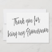 Modern Chic "Bedankt dat je mijn bruidsjonker bent Bedankkaart (Voorkant)