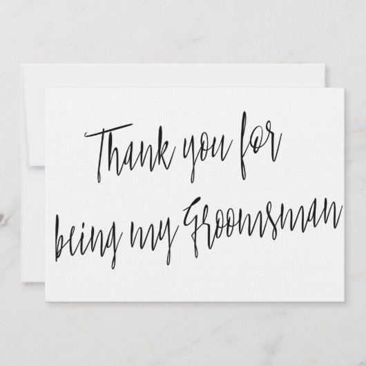 Modern Chic "Bedankt dat je mijn bruidsjonker bent Bedankkaart (Voorkant)