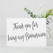 Modern Chic "Bedankt dat je mijn bruidsjonker bent Bedankkaart (Staand voorkant)