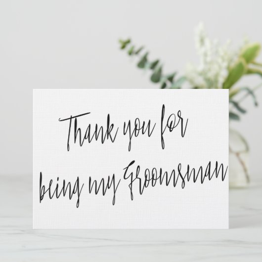 Modern Chic "Bedankt dat je mijn bruidsjonker bent Bedankkaart (Staand voorkant)