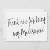 Modern Chic "Bedankt dat je mijn bruidsmeisje bent Bedankkaart (Voorkant)