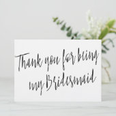 Modern Chic "Bedankt dat je mijn bruidsmeisje bent Bedankkaart (Staand voorkant)