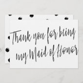 Modern Chic "Bedankt dat je mijn bruidsmeisje bent Bedankkaart (Voorkant / Achterkant)
