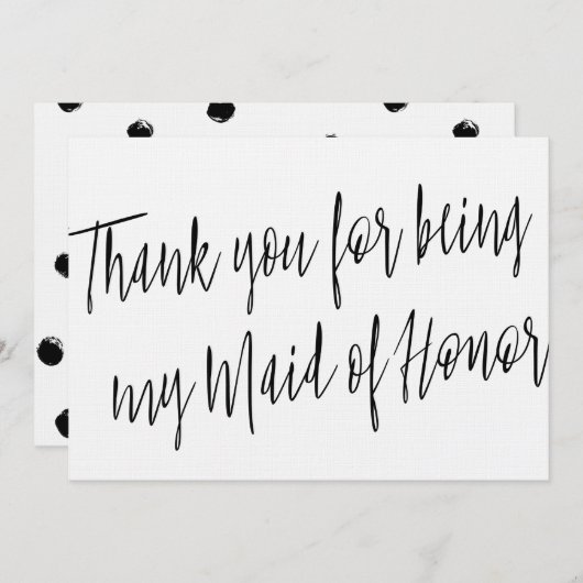 Modern Chic "Bedankt dat je mijn bruidsmeisje bent Bedankkaart (Voorkant / Achterkant)
