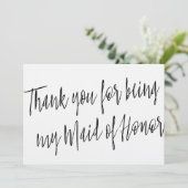 Modern Chic "Bedankt dat je mijn bruidsmeisje bent Bedankkaart (Staand voorkant)