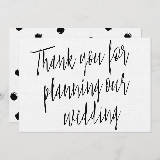 Modern Chic "Bedankt voor het plannen van onze bru Bedankkaart (Voorkant / Achterkant)