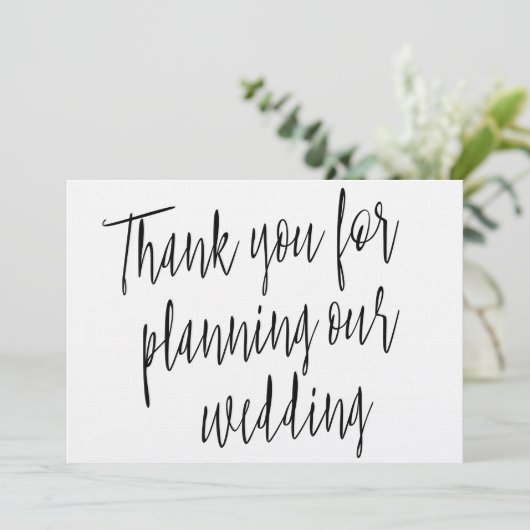 Modern Chic "Bedankt voor het plannen van onze bru Bedankkaart (Staand voorkant)
