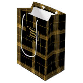 Modern Chic Black and Gold Gift Bag Design Medium Cadeauzakje (Voorkant Gekanteld)