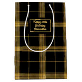Modern Chic Black and Gold Gift Bag Design Medium Cadeauzakje (Voorkant)