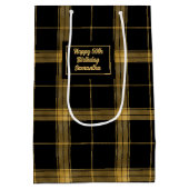 Modern Chic Black and Gold Gift Bag Design Medium Cadeauzakje (Achterkant)