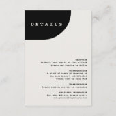 Modern Chic Black and Ivory Details Informatiekaartje (Voorkant)