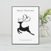 Modern Chic Black and White Reindeer          Feestdagenkaart (Staand voorkant)