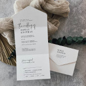 Modern Chic Black and White Wedding All In One Uitnodiging