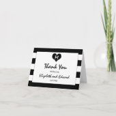 Modern Chic Black and White Wedding Bedankkaart (Voorkant)