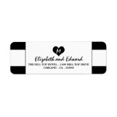 Modern Chic Black and White Wedding Etiket (Voorkant)
