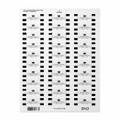 Modern Chic Black and White Wedding Etiket (Full Sheet)