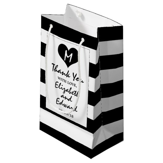 Modern Chic Black and White Wedding Klein Cadeauzakje (Voorkant Gekanteld)