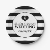 Modern Chic Black and White Wedding Papieren Bordje (Voorkant)